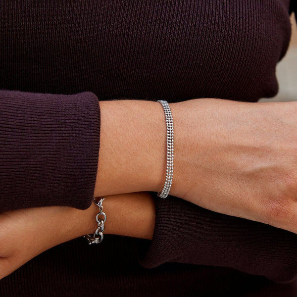 Lia - Silberperlen Kettenarmband