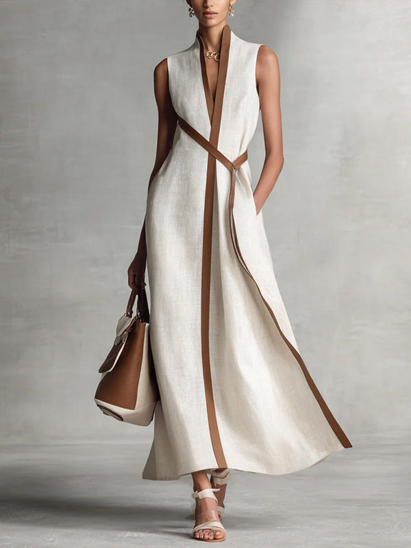 Harper - ärmelloses Wickel-Maxikleid