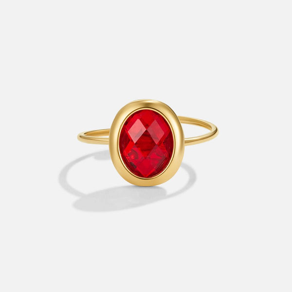 Rubina – Goldring mit rotem Kristall
