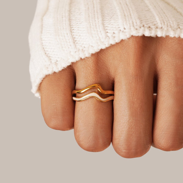 Savannah – Offener Ring im Wellen-Design