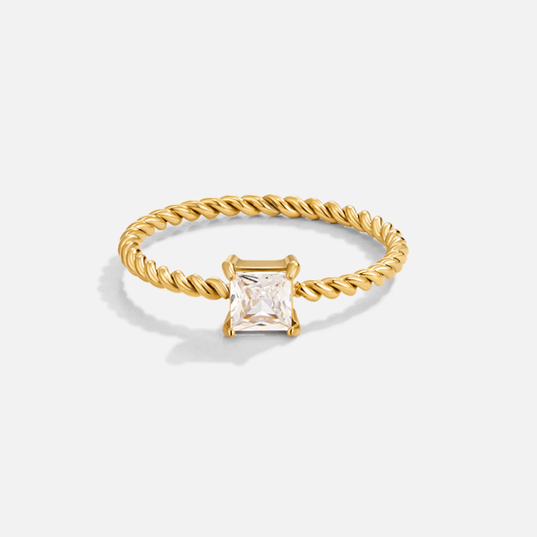 Sofia – Gedrehter Ring mit Kristall