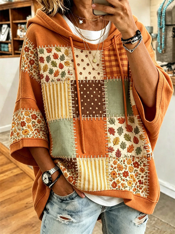 Fenja™ | Kapuzenjacke mit herbstlichem Motivdruck