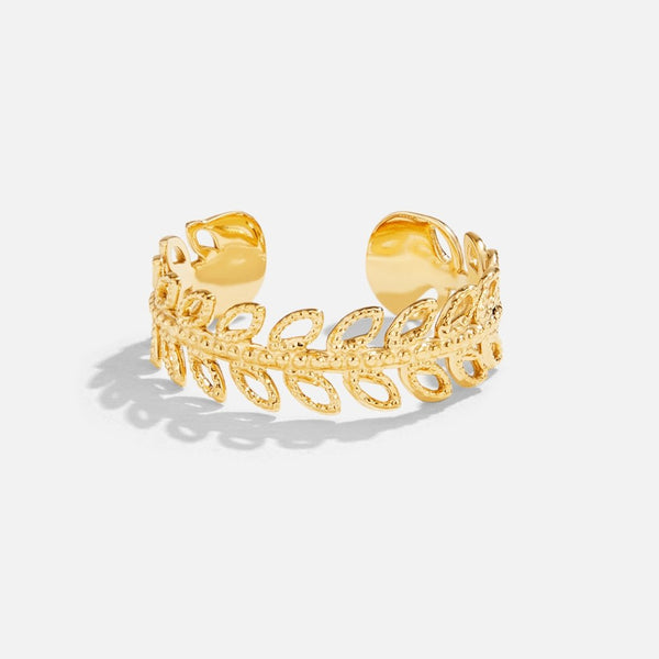 Floria – Goldring mit Blattmotiv