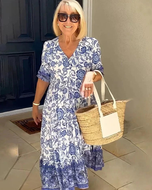 Rosetta - Boho-Maxikleid mit V-Ausschnitt