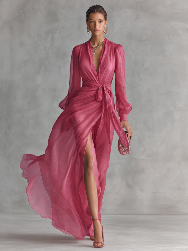 Daisy - elegantes langes Chiffonkleid