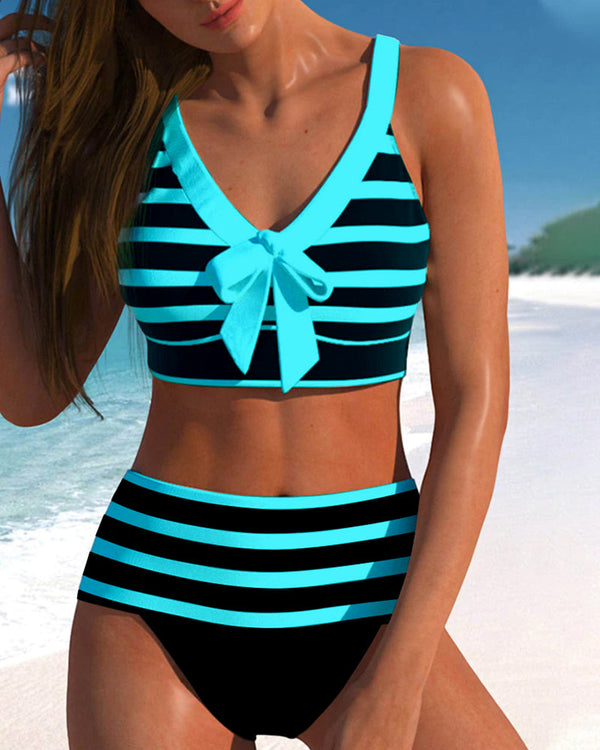 Martina™ | Hochtaillierter Bikini mit Streifen