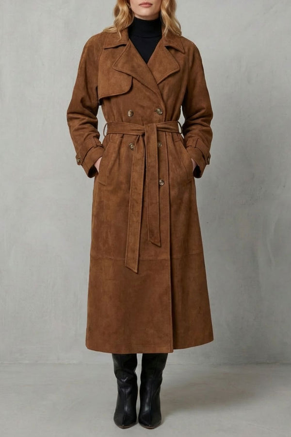 Mabel™ | Eleganter Trenchcoat aus Wildleder