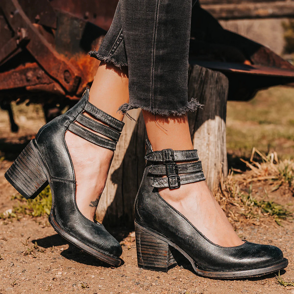 Ginevra - High Heels mit mehreren Riemen und dicker Sohle