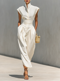 Jada - Maxikleid mit Reverskragen und betonter Taille