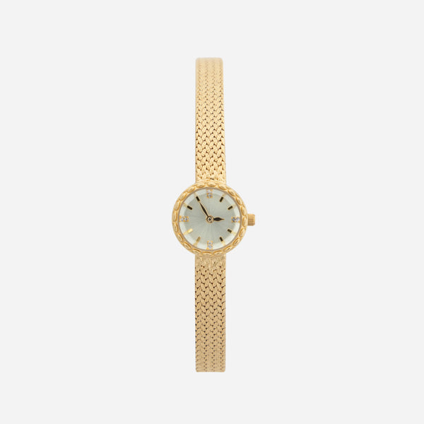 Magdalena – Goldene Uhr mit schmalem Band.