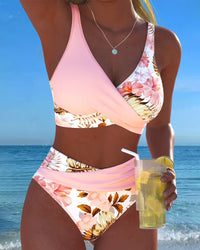 Jolina™ | Zweiteiliger Bikini mit Blumenmuster und Kontrastfarbe