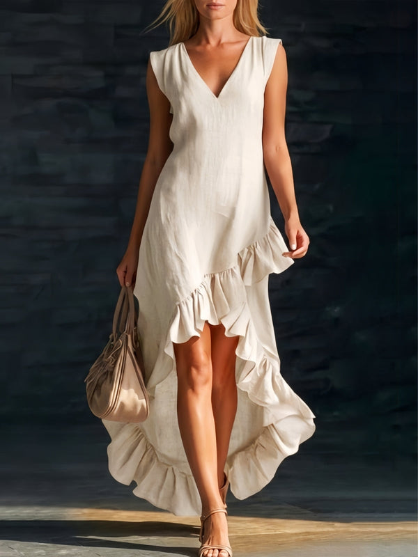 Sienna - Boho-Kleid mit Rüschen und High-Low-Saum