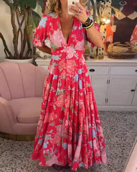 Isabeau - bequemes Maxikleid mit V-Ausschnitt und Taschen