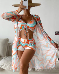 Gabriela™ | Dreiteiliges Bikini-Set mit Print