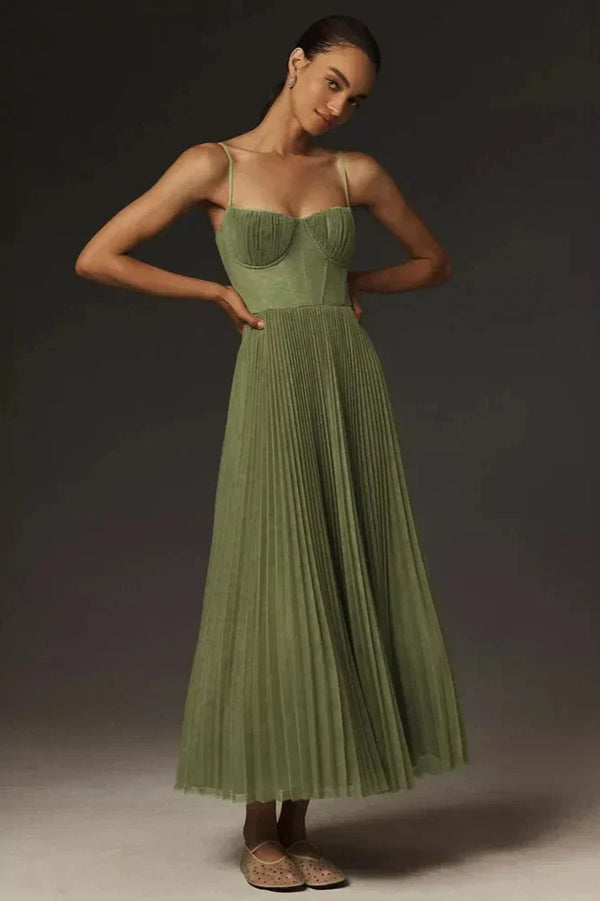 Isabella - plissiertes Tüll-Midikleid