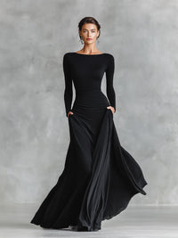 Rubi | Elegantes schwarzes Maxikleid