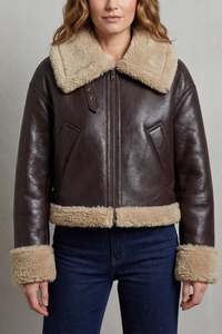 Iris™ | Wendbare Cropped Aviator-Jacke aus Fleece