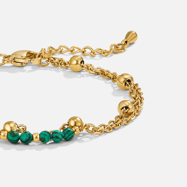 Alfa - Grünes Malachitperlenarmband