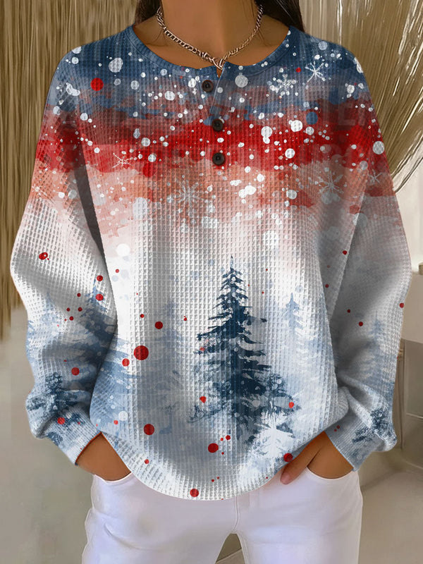 Romy™ | Hellblauer Weihnachtspullover mit Tannenbaum