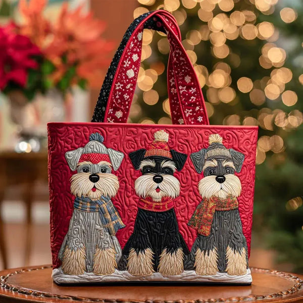 Handgefertigte Tasche | Schnauzer-Trio