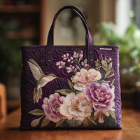 Handgefertigte Tasche | Kolibri und Orchideen