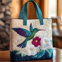 Handgefertigte Tasche | Kolibri und weiße Blüte