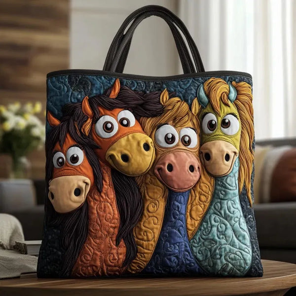 Handgefertigte Tasche | Verspielte Ponys