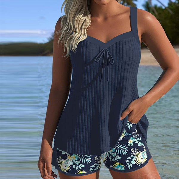 Rocío™ | Gestreiftes Tankini mit zweiteiligem Slip