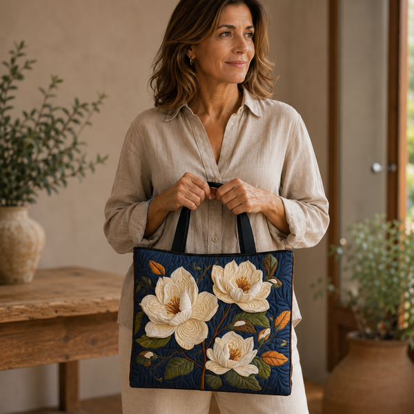 Handgefertigte Tasche | Zarte Magnolie