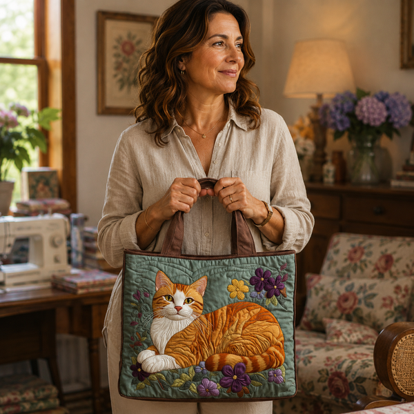 Handgefertigte Tasche | Orangene Katze
