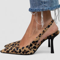 Liorina - Khaki-Pumps mit Leoparden-Print und spitzer Zehenpartie