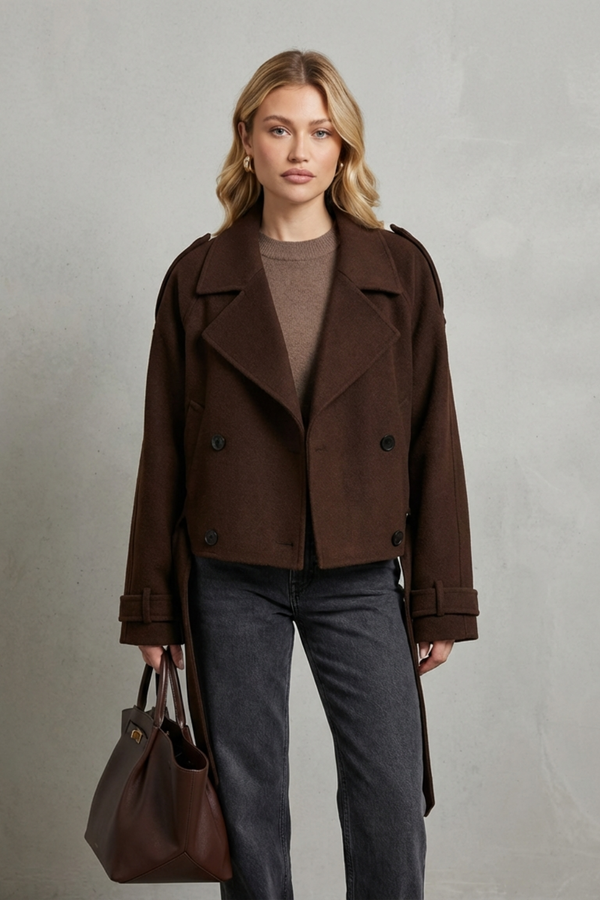 Imogen™ | Cropped Zweireiher-Jacke aus französischer Wolle