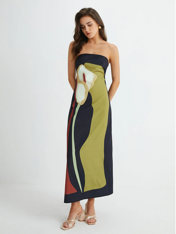 Harper - trägerloses Maxikleid