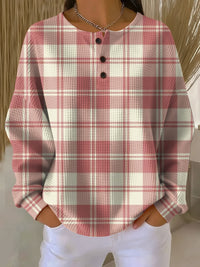 Adriana™ | Pullover mit rosa Karomuster