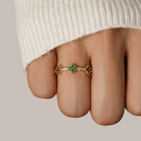 Clovera – Ring mit vierblättrigem Kleeblatt