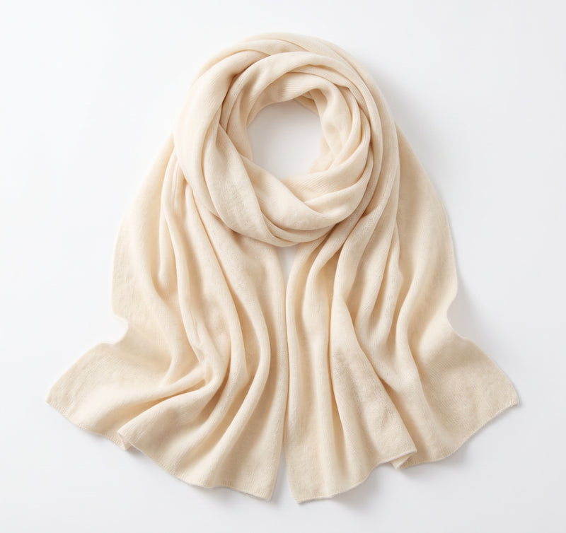 Ivory™ | Cremefarbener Wollschal