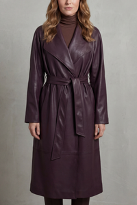 Helena™ | Trenchcoat aus Kunstleder mit Taillenbund