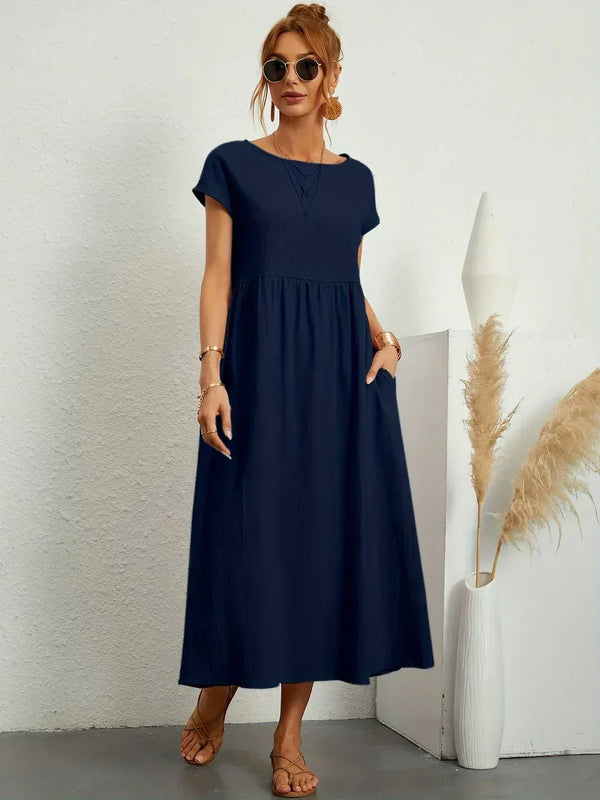 Gabrielle - fließendes Midikleid mit zeitloser Eleganz