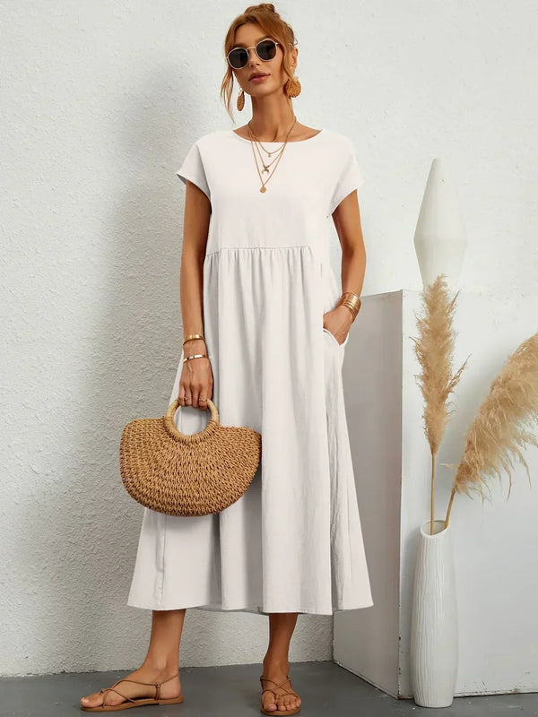 Gabrielle - fließendes Midikleid mit zeitloser Eleganz