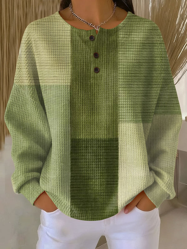 Elena™ | Patchwork-Pullover in Grüntönen
