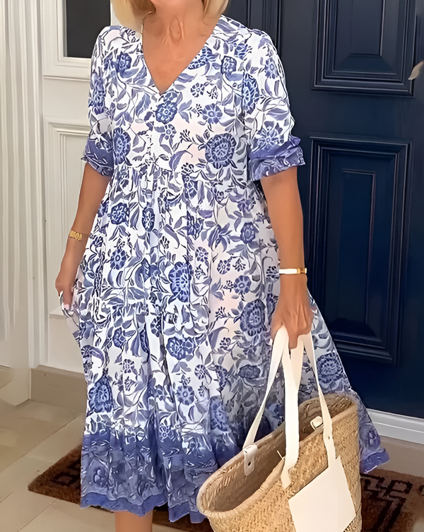Rosetta - Boho-Maxikleid mit V-Ausschnitt