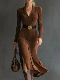 Eleanor | Wildleder-Midikleid