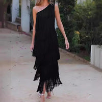 Paulina - auffälliges Fransen-Maxikleid