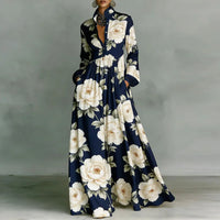 Lanna – Maxikleid mit Blumendruck und Knopfleiste