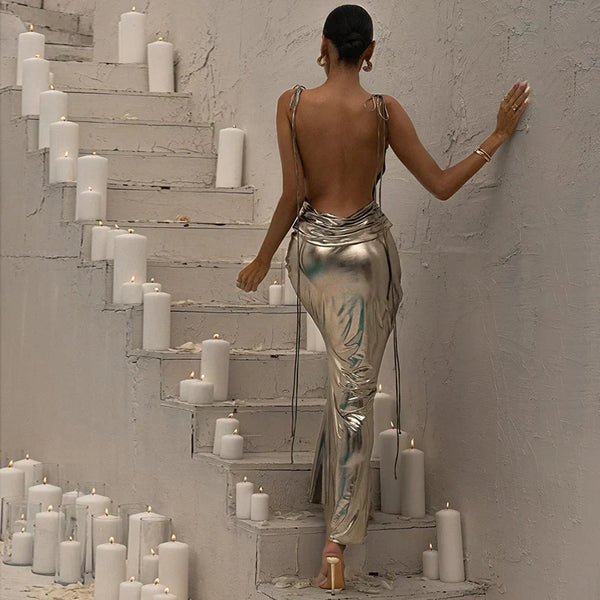 Nellie™ - Schimmerndes metallic Kleid