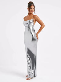 Hayden™ - Metallic Maxikleid