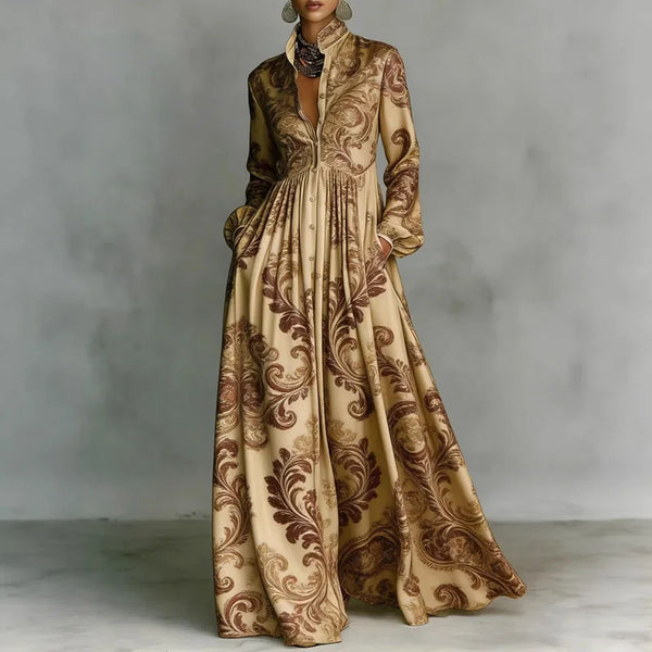 Lanna – Maxikleid mit Blumendruck und Knopfleiste