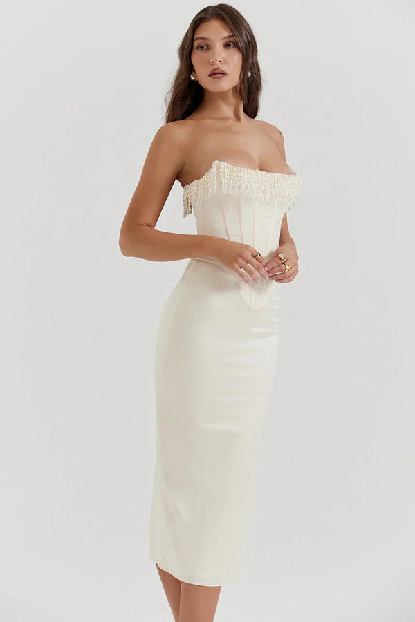 Zahra - atemberaubendes Satin-Midikleid