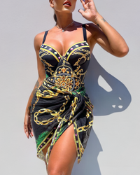 Valeria™ | Einteiliger Badeanzug mit Push-up-Effekt und passendem Strandrock