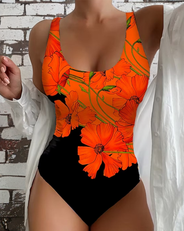Elena™ | Eleganter einteiliger Badeanzug mit Blumenmuster